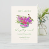 Invitation Bouquet de fleurs mariage (Debout devant)