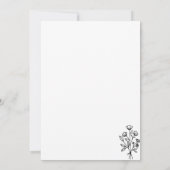 Invitation Bouquet de fleurs noir et blanc Boho Minimal (Dos)