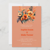 Invitation Bouquet de fleurs orange et vert Mariage orange (Devant)