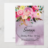 Invitation Bouquet de fleurs pour toutes les occasions (Devant / Derrière)