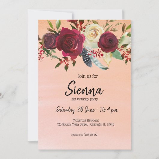 Invitation Bouquet de fleurs pour toutes les occasions (Devant)