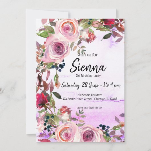 Invitation Bouquet de fleurs pour toutes les occasions (Devant)