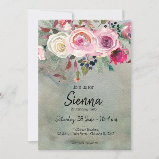 Invitation Bouquet de fleurs pour toutes les occasions (Devant)