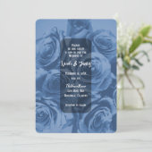 Invitation Bouquet de fleurs romantiques Roses bleues Mariage (Debout devant)