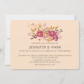 Invitation Bouquet de fleurs rose et orange sur Arrière - pla (Devant)