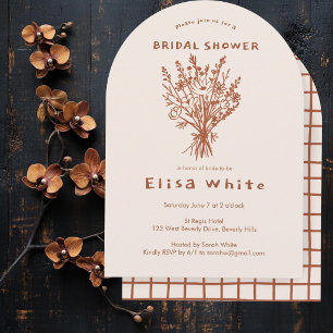 Invitation Bouquet de fleurs sauvages Arche rustique Mariage 
