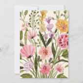 Invitation Bouquet de fleurs sauvages de couleur aquarelle an (Dos)