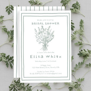 Invitation Bouquet de fleurs sauvages Mariage champêtre et fa