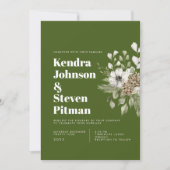 Invitation Bouquet de forêt d'hiver vert et blanc Mariage mod (Devant)