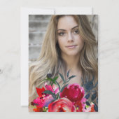 Invitation Bouquet de la marine rouge florale Fête de graduat (Dos)