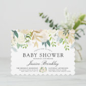 Invitation Bouquet de la Rose blanche| Baby shower (Debout devant)