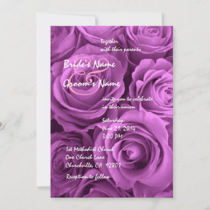 Invitation Bouquet de la Rose Mariage Magenta