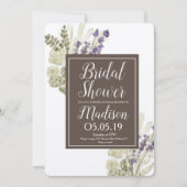 Invitation Bouquet de lavande aquarelle Fête des mariées rust (Devant)