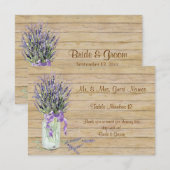 Invitation Bouquet de lavande française dans un pot Mason de (Devant / Derrière)