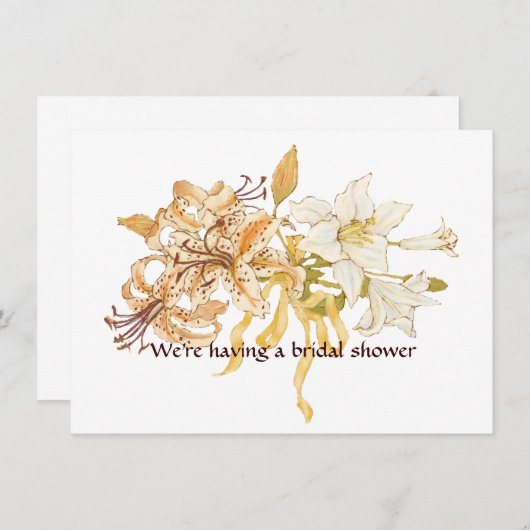 Invitation Bouquet de lis (Devant / Derrière)