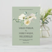 Invitation Bouquet de mariage aux callas et lis blancs aquare (Debout devant)