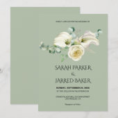 Invitation Bouquet de mariage aux callas et lis blancs aquare (Devant / Derrière)