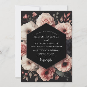 Invitation Bouquet de mariage Blush Onyx