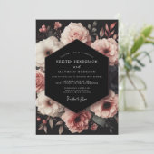 Invitation Bouquet de mariage Blush Onyx (Debout devant)