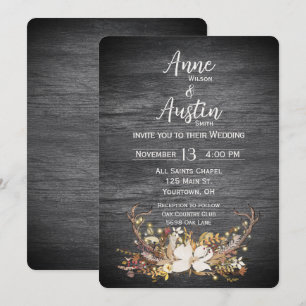 Invitation Bouquet de mariage bois de cerf