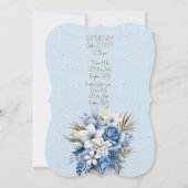 Invitation Bouquet de Mariage Brown bleu blanc (Dos)