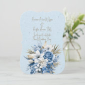 Invitation Bouquet de Mariage Brown bleu blanc (Debout devant)