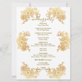 Invitation Bouquet de mariage chic doré téléchargeable (Dos)