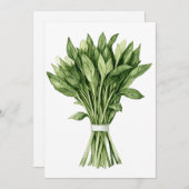 Invitation Bouquet de Mariage d'aquarelle de verdure (Devant / Derrière)