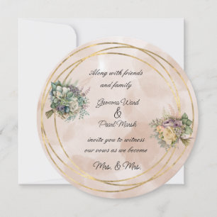 Invitation Bouquet de mariage floral lesbien
