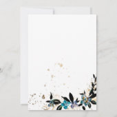 Invitation Bouquet de Mariage Floral turquoise bleu (Dos)