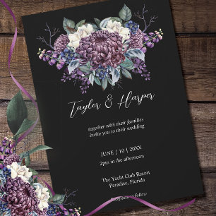 Invitation Bouquet de mariage gothique esthétique sombre