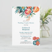 Invitation Bouquet de Mariage Rayant Peony Couples Douche (Debout devant)