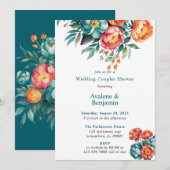 Invitation Bouquet de Mariage Rayant Peony Couples Douche (Devant / Derrière)