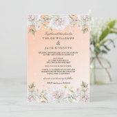 Invitation Bouquet de mariage rose corail blanc rose (Debout devant)