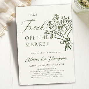 Invitation Bouquet de mariée fait à la main Fresh Off the Mar