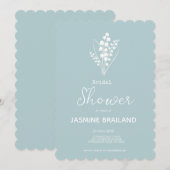 Invitation Bouquet de muguet moderne pour Baby Shower de mari (Devant / Derrière)