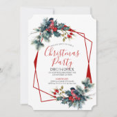 Invitation Bouquet de Noël & bullfinch (Devant)