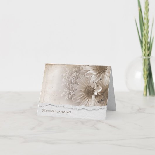 Invitation Bouquet de pâquerettes avec bord déchiré Cérémonie (Devant)