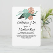 Invitation Bouquet de pavots floraux Célébration de la vie (Debout devant)