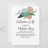 Invitation Bouquet de pavots floraux Célébration de la vie (Devant)