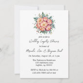 Invitation Bouquet de Pêche avec Diamants Mariage Couples Dou (Devant)