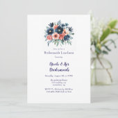 Invitation Bouquet de peinture bleu et corail Bridesmaitres D (Debout devant)