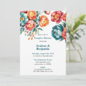 Invitation Bouquet de pivoine rayonnante Couples Douche (Debout devant)