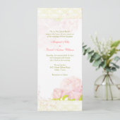Invitation Bouquet de pivoine vierge long Mariage vertical (Debout devant)