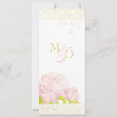 Invitation Bouquet de pivoine vierge long Mariage vertical (Dos)