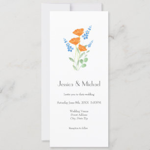 Invitation Bouquet de Poppies d'aquarelle