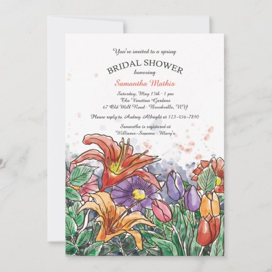 Invitation Bouquet de Printemps (Devant)