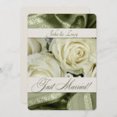 Invitation Bouquet de réception de mariage et vert (Devant / Derrière)