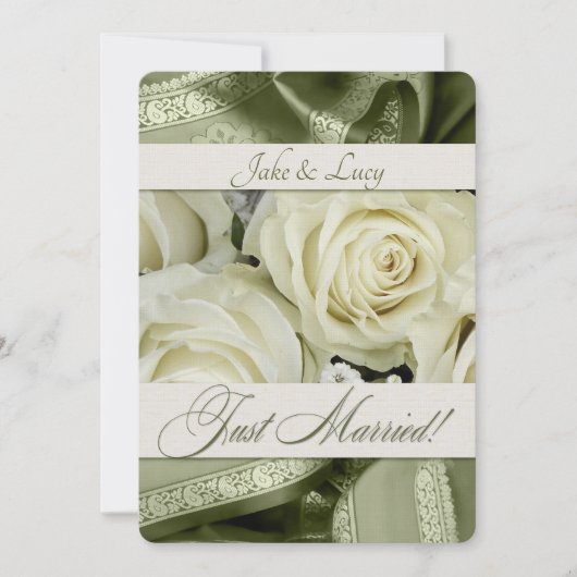 Invitation Bouquet de réception de mariage et vert (Devant)