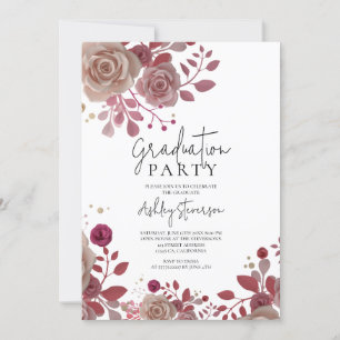 Invitation Bouquet de rose 3D photo florale graduation botani